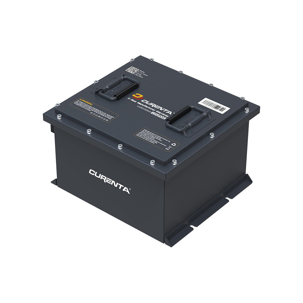 CURENTA 48V 54Ah Mini-Sized Lithium Iron Golf Cart Battery 51.2V 54Ah Bluetooth LiFePO4 Battery 12A Fast Charger 2.8' Touch LCD Screen Conversion kit