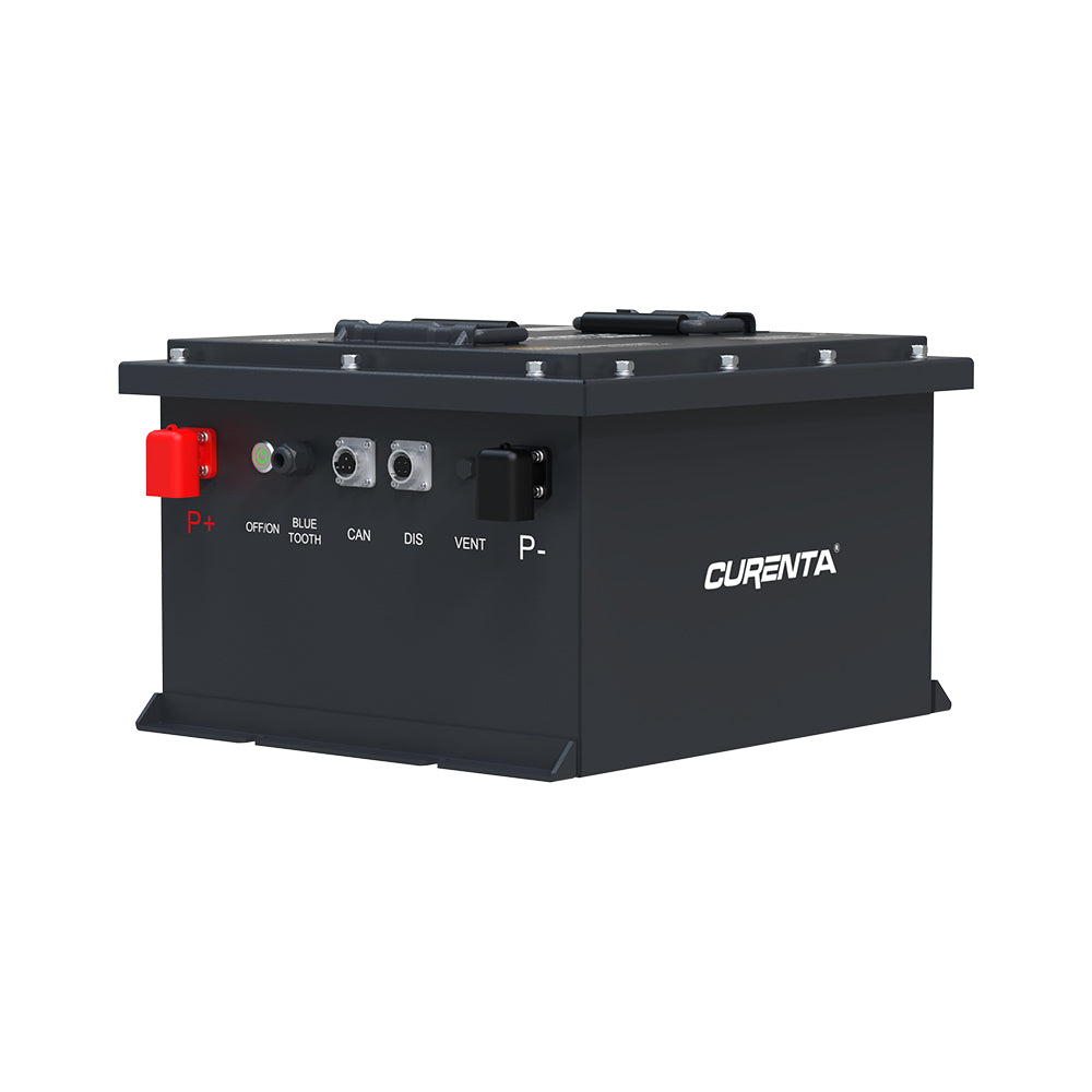 CURENTA 48V 54Ah Mini-Sized Lithium Iron Golf Cart Battery 51.2V 54Ah Bluetooth LiFePO4 Battery 12A Fast Charger 2.8' Touch LCD Screen Conversion kit