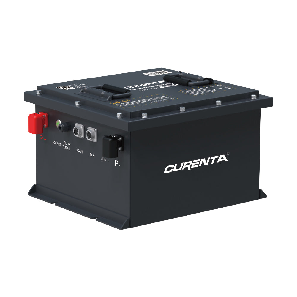 CURENTA 48V 54Ah Mini-Sized Lithium Iron Golf Cart Battery 51.2V 54Ah Bluetooth LiFePO4 Battery 12A Fast Charger 2.8' Touch LCD Screen Conversion kit
