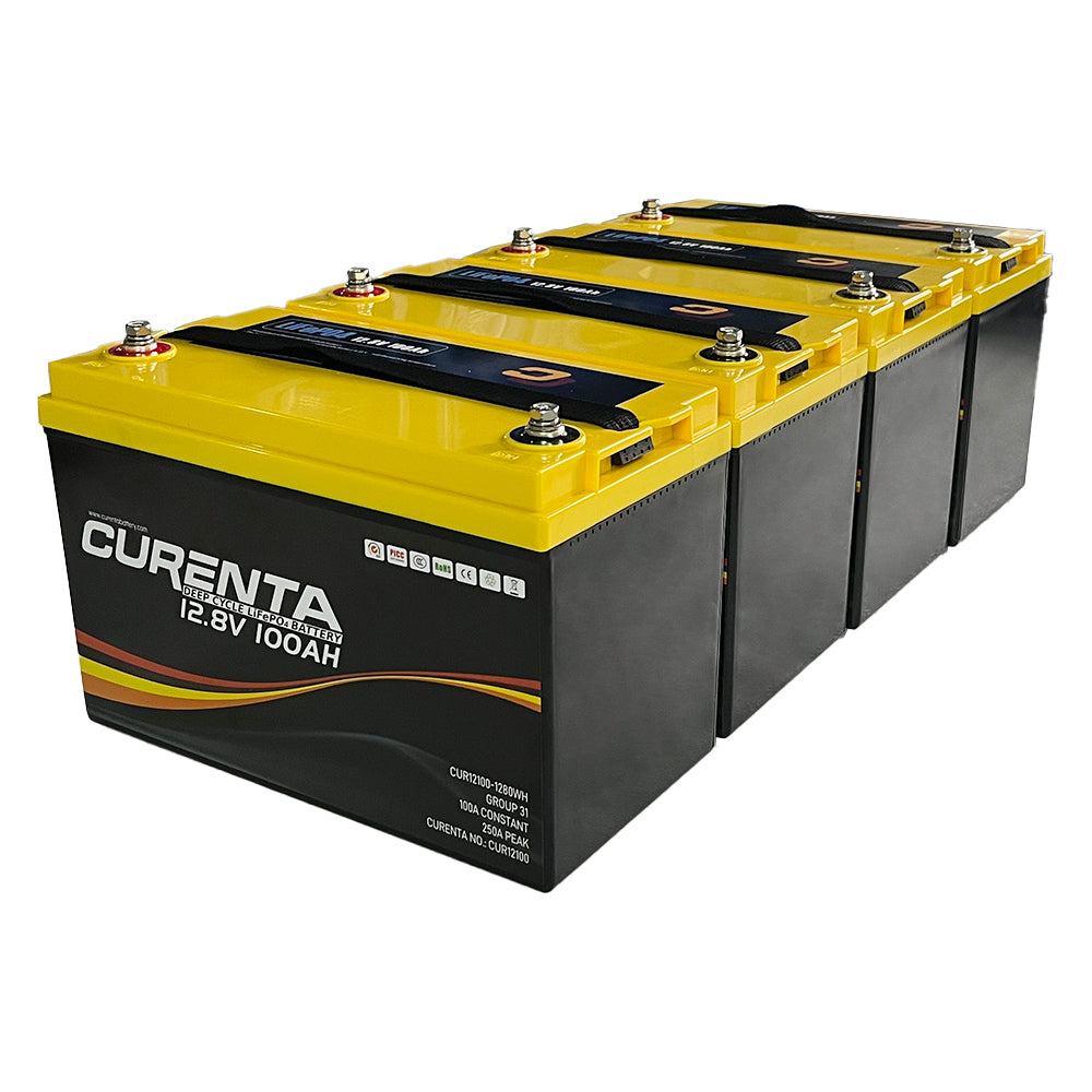 CURENTA 12V 100Ah LiFePO4 Battery, Built-in 100A BMS, Max.1280Wh Lithium Iron Phosphate Battery with Up to 15000 Cycles & 10 Years Lifespan for RV, Camper, Solar Energy, Off Grid, Trolling Motor