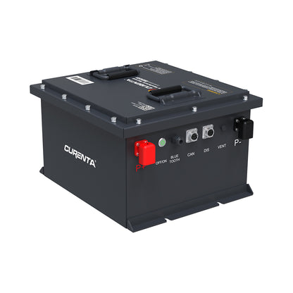 CURENTA 48V 54Ah Mini-Sized Lithium Iron Golf Cart Battery 51.2V 54Ah Bluetooth LiFePO4 Battery 12A Fast Charger 2.8' Touch  LCD Screen Conversion kit