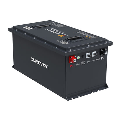 CURENTA 70.4V 105Ah Lithium Iron Golf Cart Battery 70.4V 105Ah Bluetooth LiFePO4 Battery 18A Fast Charger 2.8' Touch  LCD Screen Conversion kit