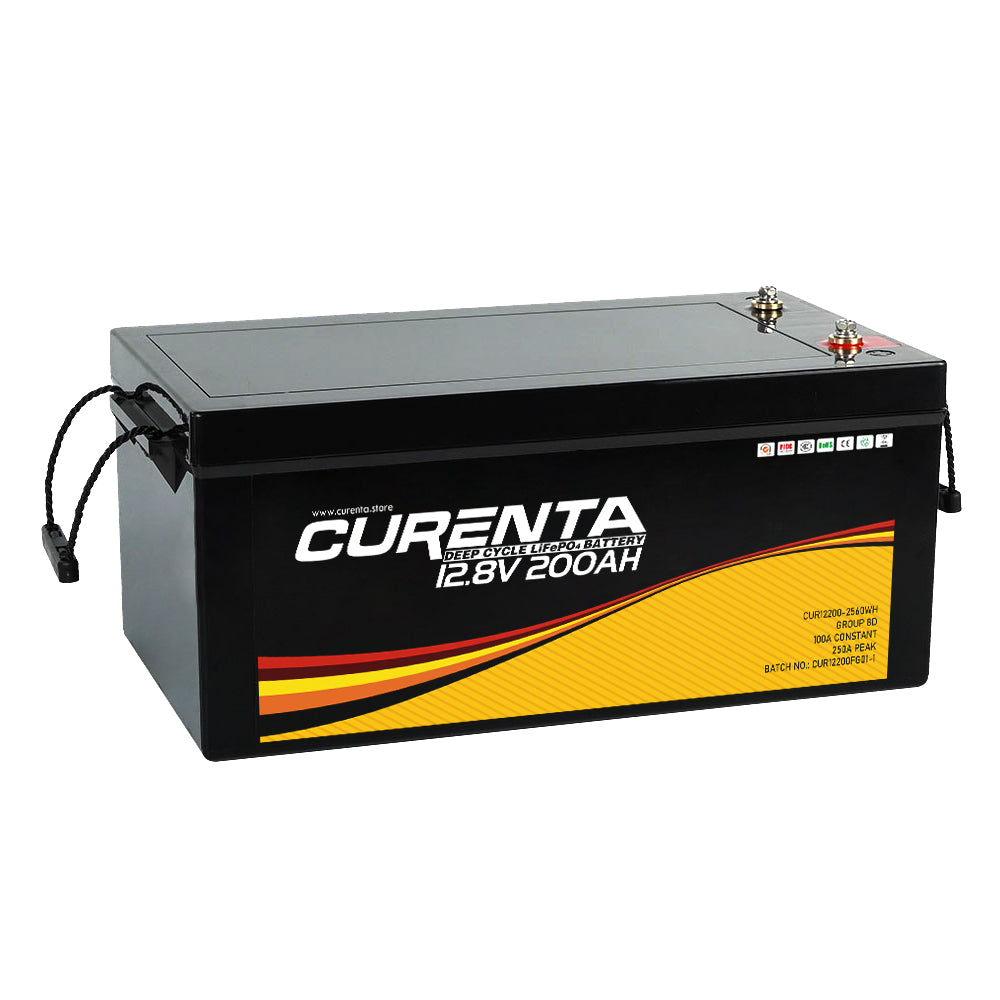 Curenta Marine/RV Rechargeable 12V 200Ah Lithium Iron Phosphate LiFePO4 Li-ion Battery - Curenta